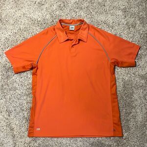 ALO Mens Orange Coolfit Short Sleeve Polo Shirt Large